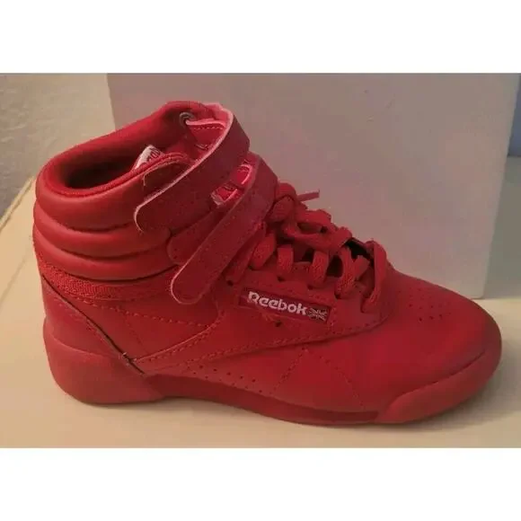 Reebok Freestyle High Top Vector Red Girls Sz. 11 Sneakers Tennis Shoes - Picture 3 of 10